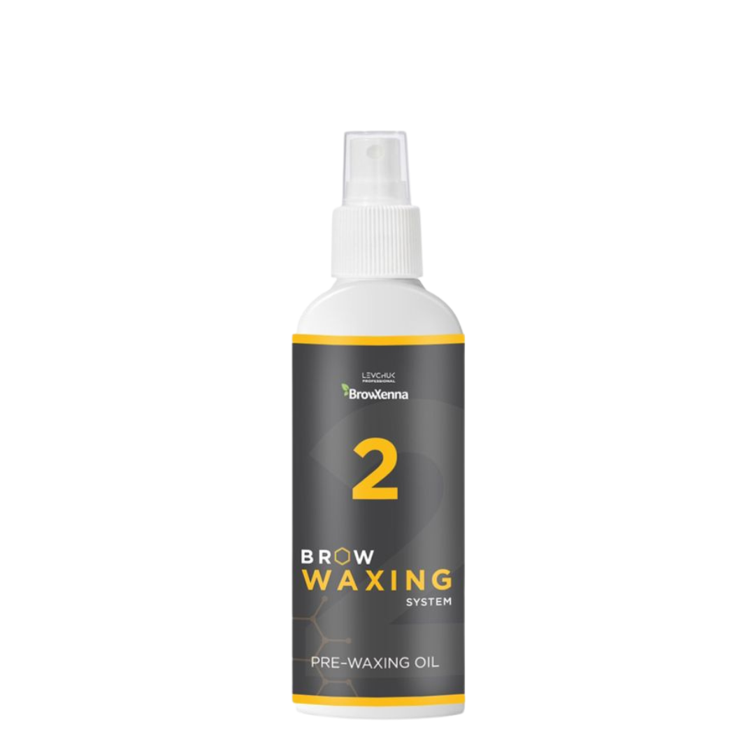 BrowXenna® Pre-Waxing Oil Step 2, aceite profesional pre-depilatorio para cejas, ideal para estudios de belleza y técnicos especializados.