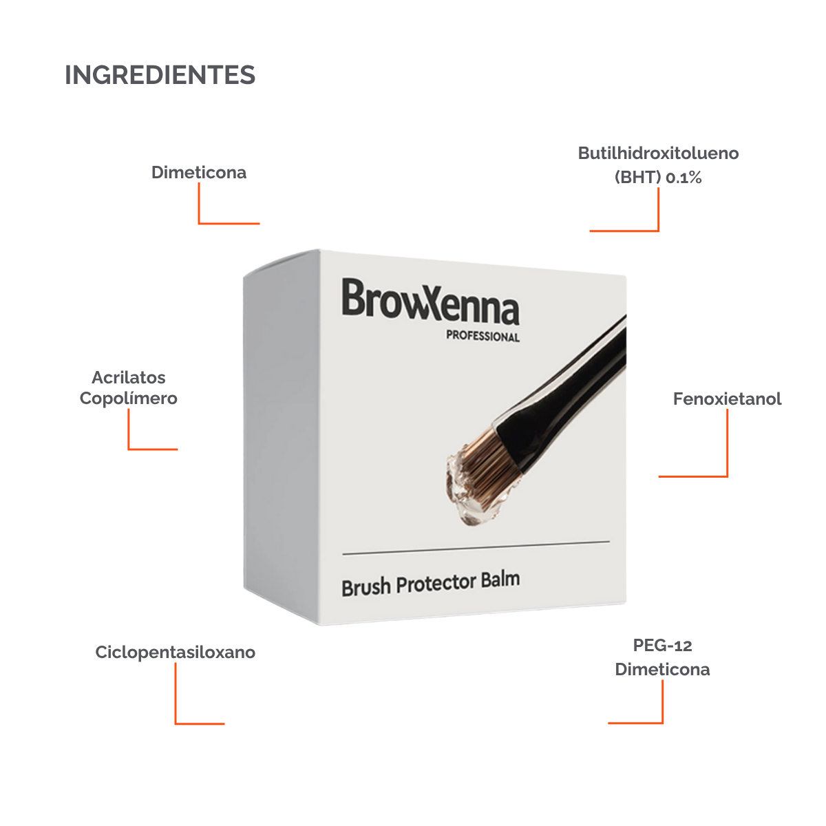 Envase de piel BrowXenna Brush Protector Balm de 17 g, bálsamo sólido profesional para proteger, suavizar y preservar la forma de pinceles después del lavado.