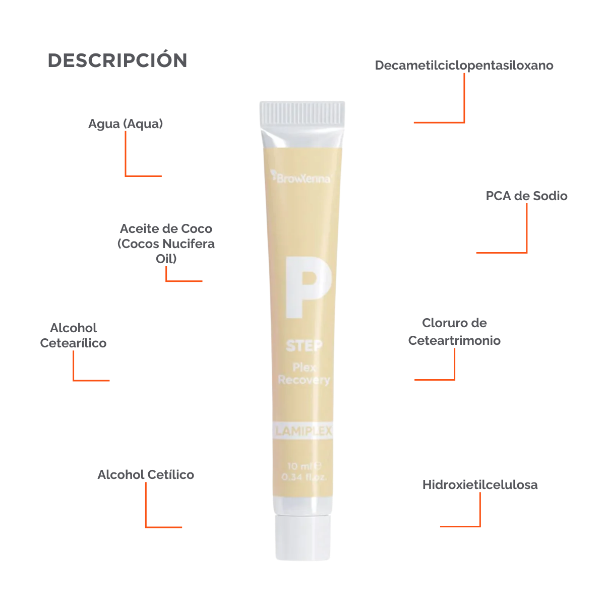 BrowXenna Plex Bond Recovery – suero regenerador profesional que restaura enlaces capilares y protege el vello durante y después de tratamientos químicos para cejas y pestañas.