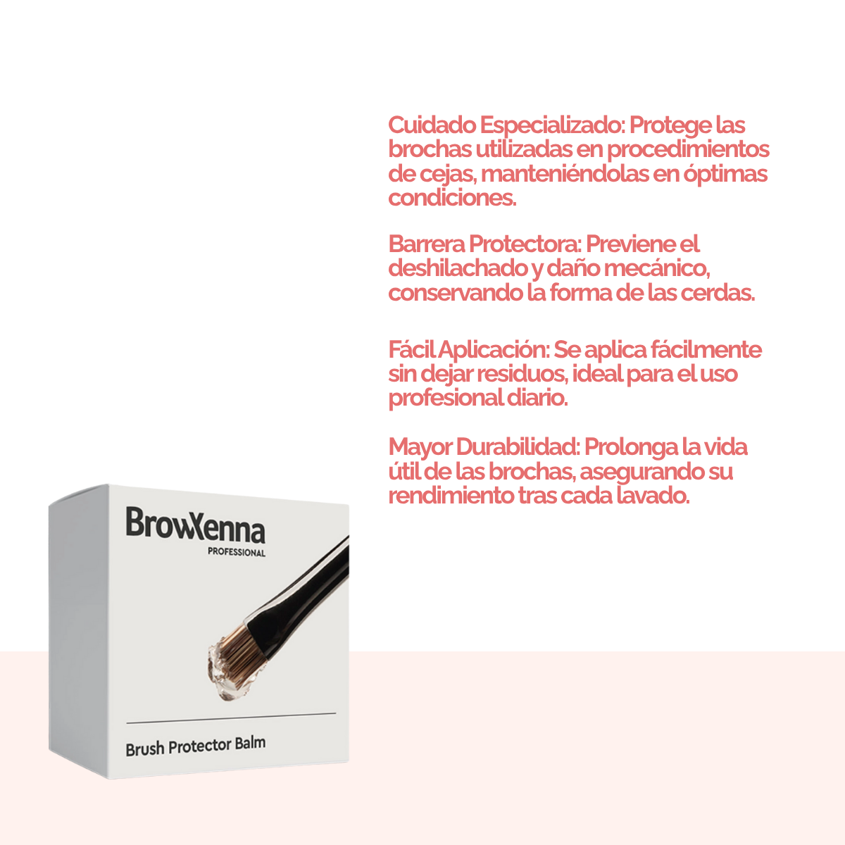 Envase de piel BrowXenna Brush Protector Balm de 17 g, bálsamo sólido profesional para proteger, suavizar y preservar la forma de pinceles después del lavado.
