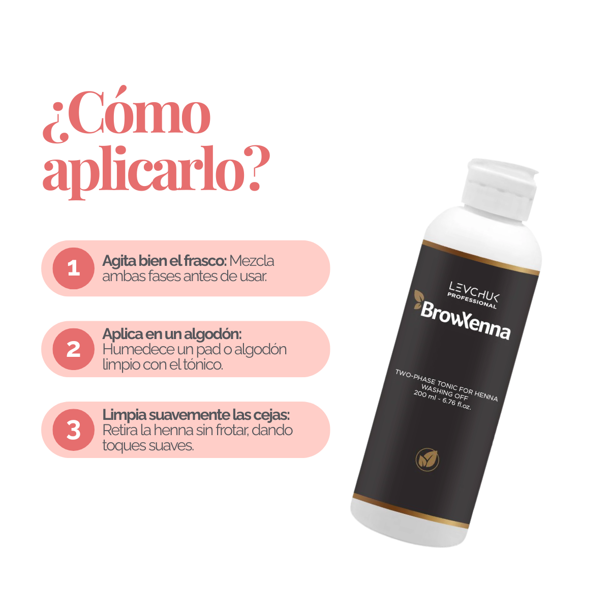 Two Phase Tonic BrowXenna 200 ml-solución bifásica profesional para eliminar henna y tintes de cejas de forma efectiva, suave e hidratante, ideal para preparaciones y correcciones en cabina.