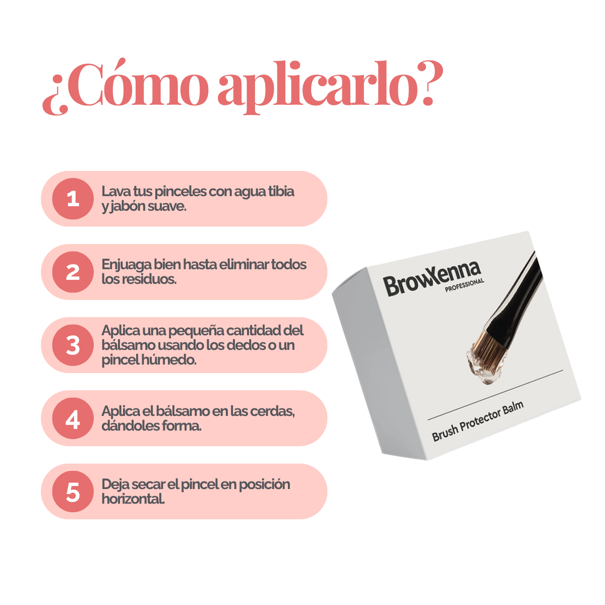 Envase de piel BrowXenna Brush Protector Balm de 17 g, bálsamo sólido profesional para proteger, suavizar y preservar la forma de pinceles después del lavado.
