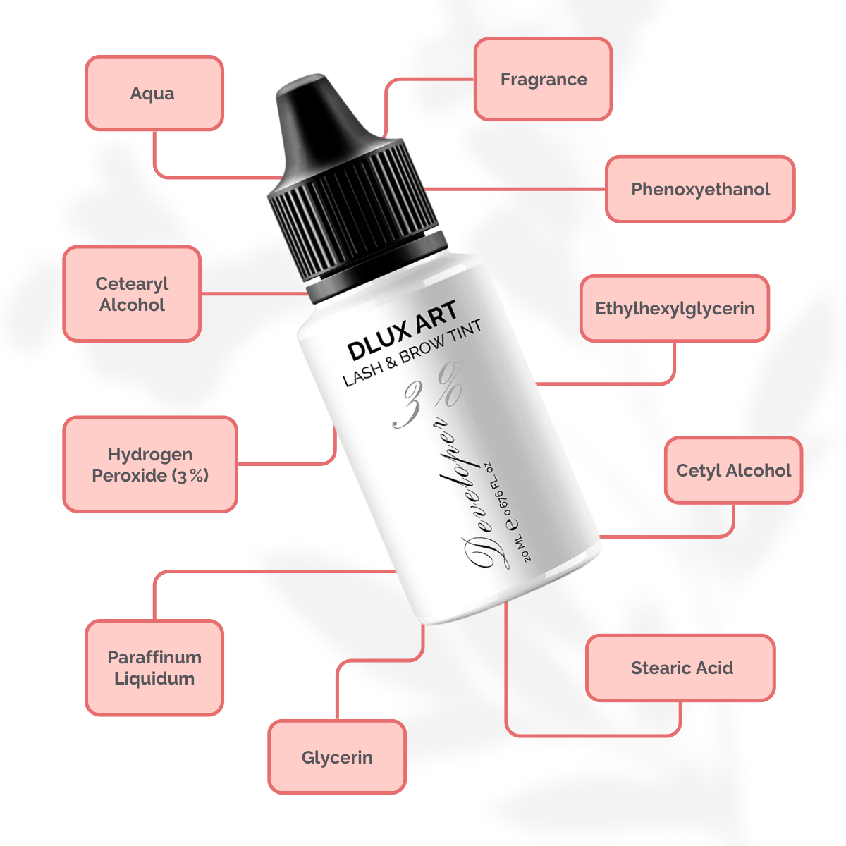 DLUX Tinte Developer 3%, Activador de tinte para cejas y pestañas