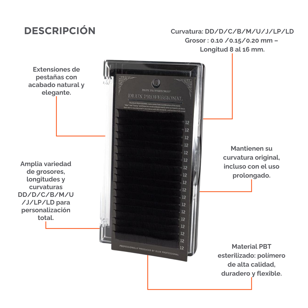 Extension de Pestañas Curvatura J Dlux Professional®