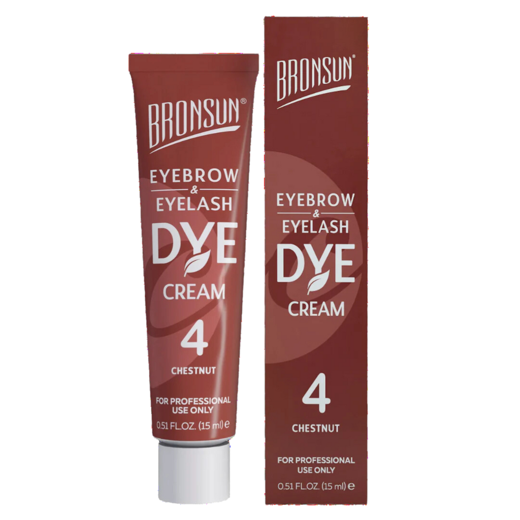 Cejas y pestañas teñidas con el color intenso de la crema tintura BRONSUN - hasta 7 semanas de duración