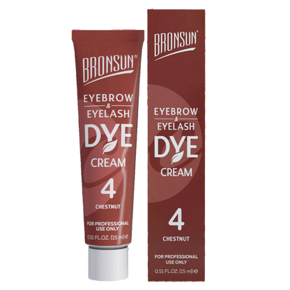Cejas y pestañas teñidas con el color intenso de la crema tintura BRONSUN - hasta 7 semanas de duración