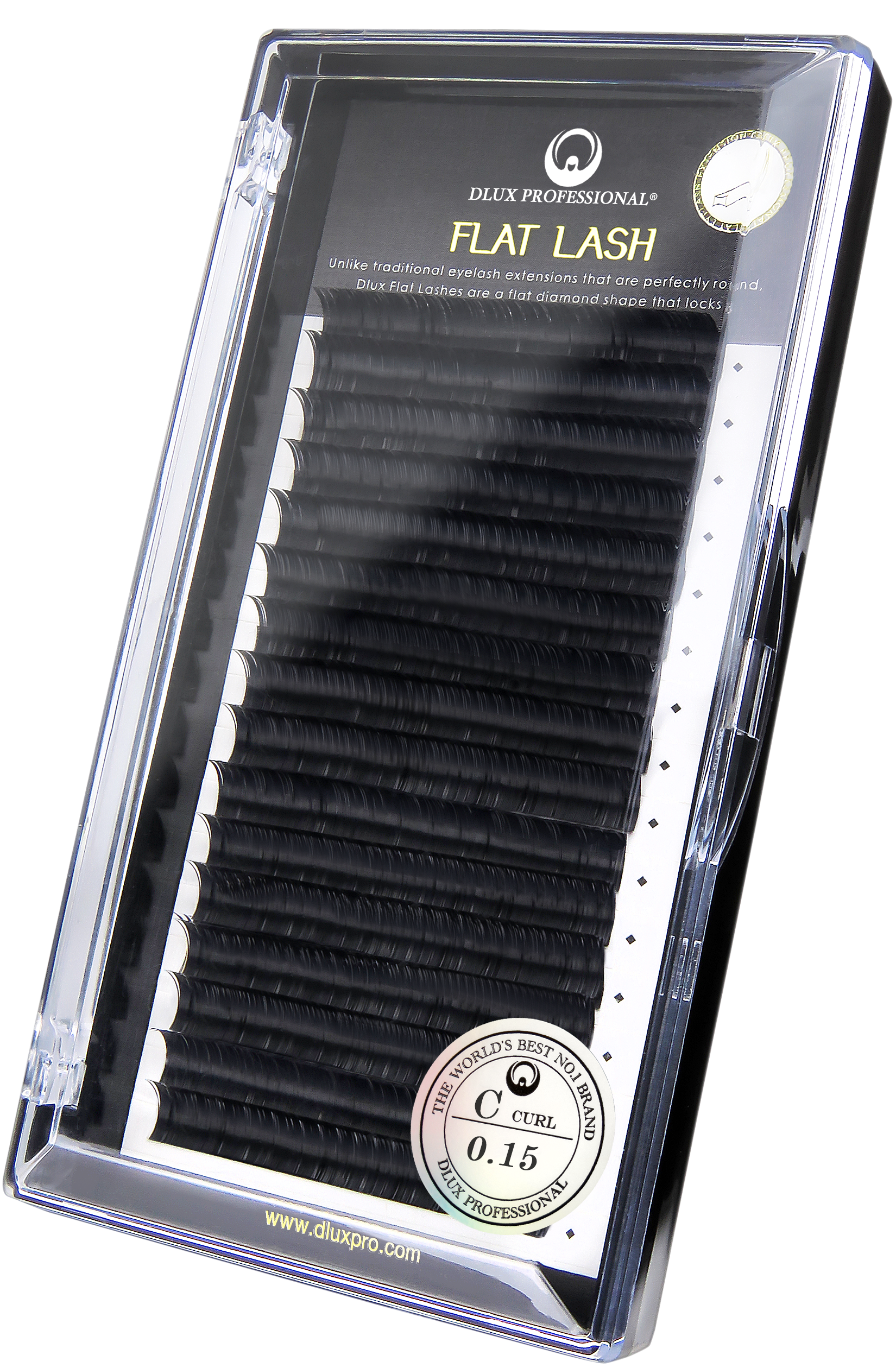 Flat Lash Dlux Professional extensiones de pestañas base plana negro profundo alta gama