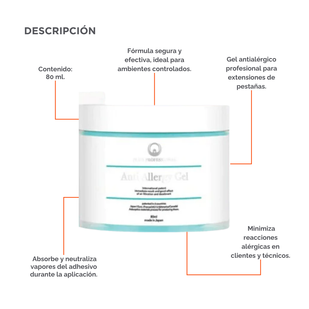 DLUX Anti Allergy Gel - Gel neutralizador de sustancias nocivas y eliminador de olores. Absorbe formaldehído y otros compuestos volátiles, mejorando la calidad del aire en salones de belleza y espacios cerrados