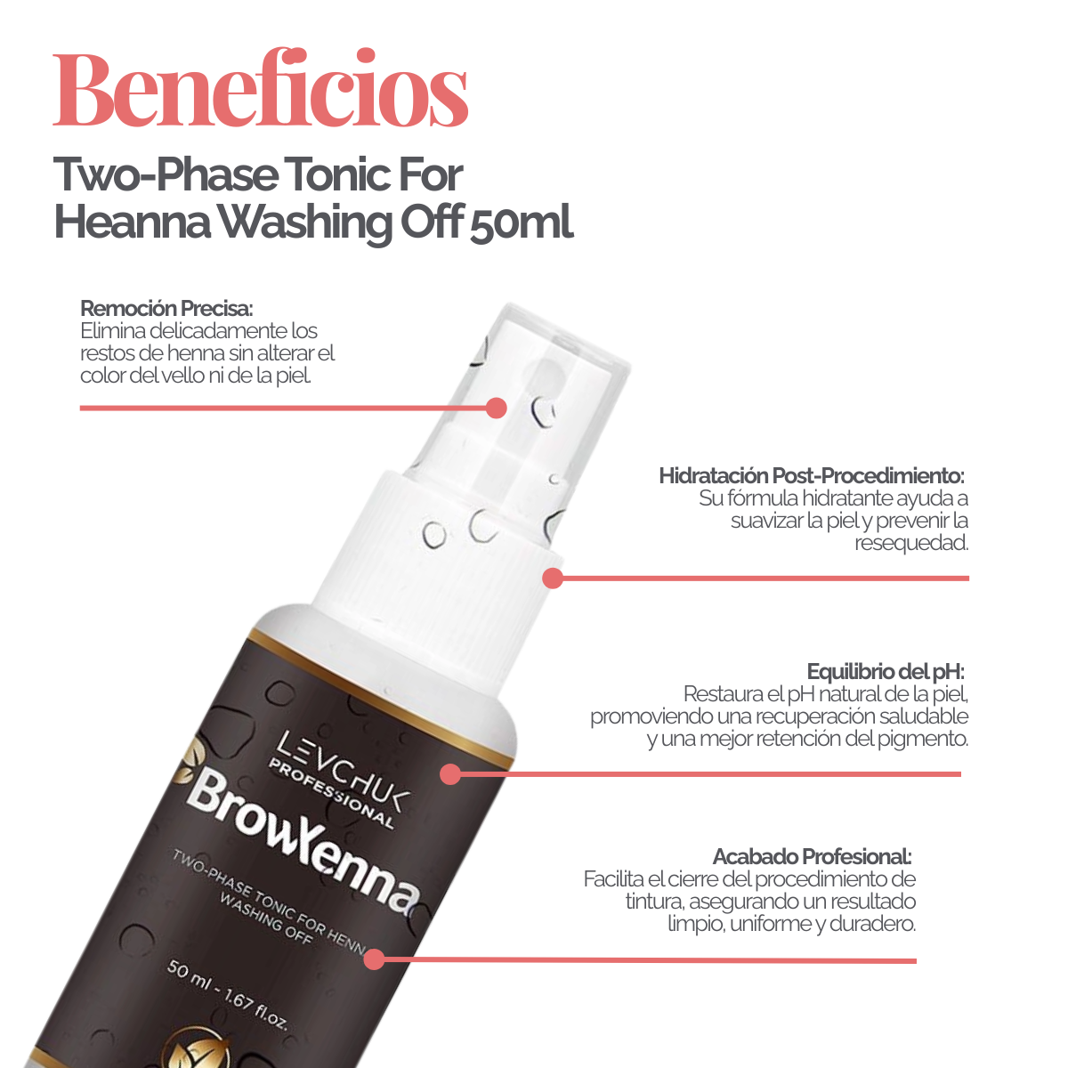 Two Phase Tonic BrowXenna 50 ml-solución bifásica profesional para eliminar henna y tintes de cejas de forma efectiva, suave e hidratante, ideal para preparaciones y correcciones en cabina.