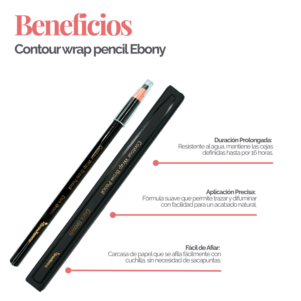 Contour Wrap Pencil BrowXenna®: lápiz profesional para cejas, waterproof, fácil de afilar, que define y rellena con precisión durante 16 horas.