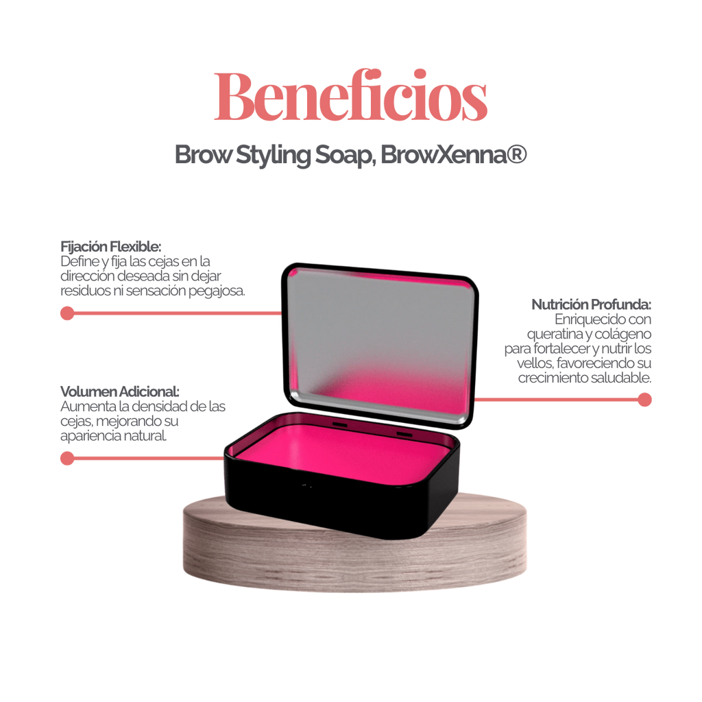 Brow Styling Soap BrowXenna® –  (25 g) Jabón moldeador enriquecido con keratina y colágeno que proporciona volumen natural y fijación profesional para cejas impecables.