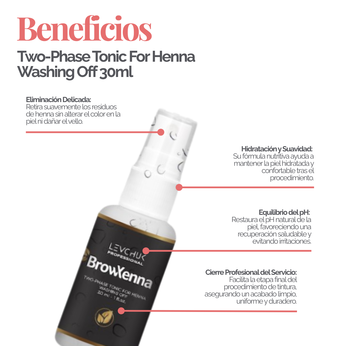 Two Phase Tonic BrowXenna 30 ml-solución bifásica profesional para eliminar henna y tintes de cejas de forma efectiva, suave e hidratante, ideal para preparaciones y correcciones en cabina.