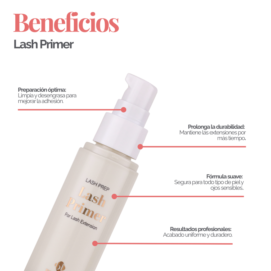 Lash Primer profesional BL Lashes 50 ml para extensiones – limpiador pretratamiento para mejorar adhesión y durabilidad en servicios de pestañas
