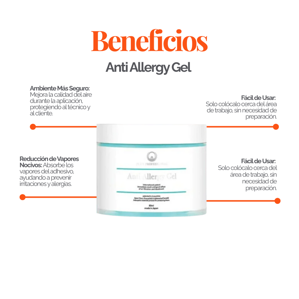 DLUX Anti Allergy Gel - Gel neutralizador de sustancias nocivas y eliminador de olores. Absorbe formaldehído y otros compuestos volátiles, mejorando la calidad del aire en salones de belleza y espacios cerrados