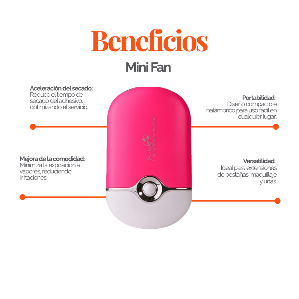 Mini Fan Dlux Professional ventilador USB portátil para curado adhesivo de extensiones de pestañas