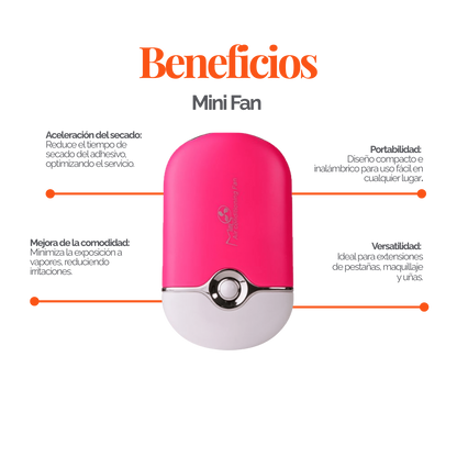 Mini Fan Dlux Professional ventilador USB portátil para curado adhesivo de extensiones de pestañas