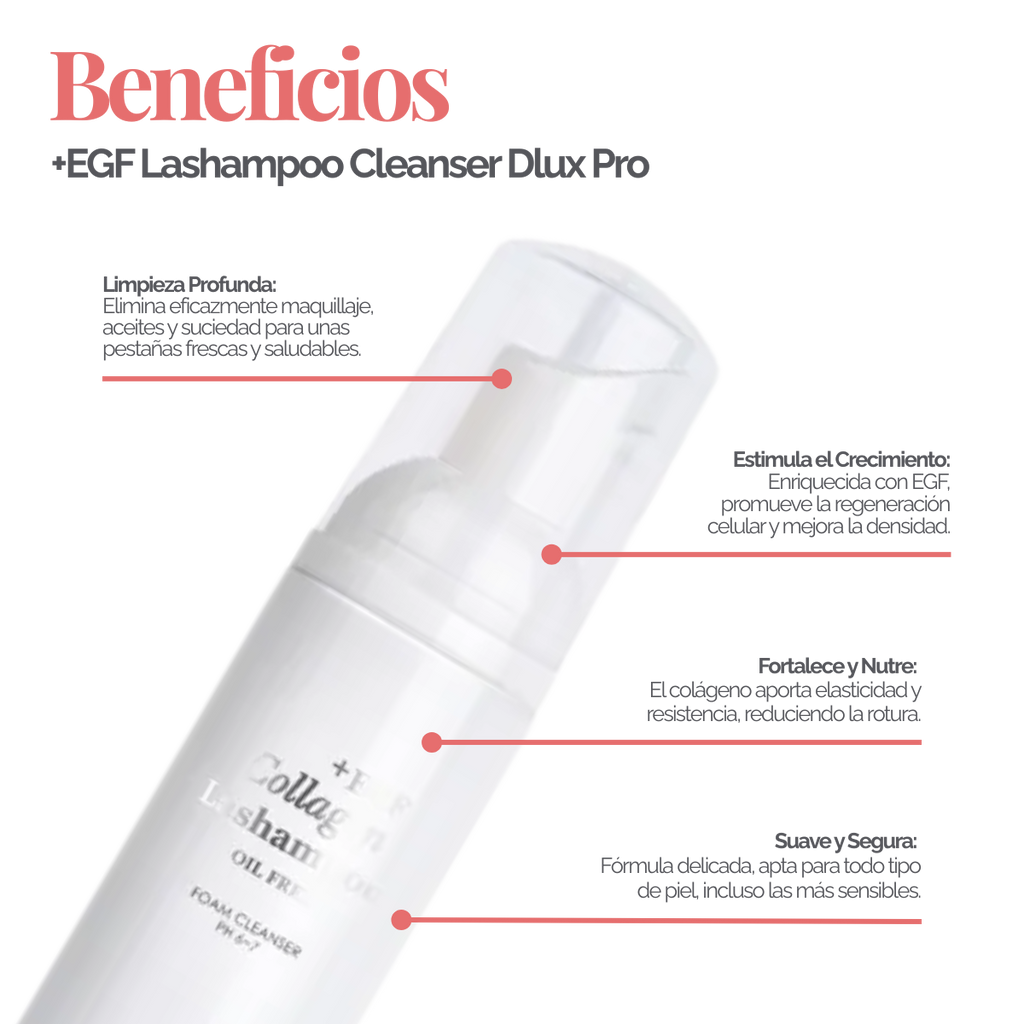 EGF Collagen Lashampoo Cleanser espuma limpiadora profesional para extensiones de pestañas 50ml