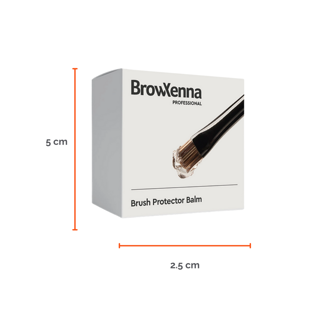 Envase de piel BrowXenna Brush Protector Balm de 17 g, bálsamo sólido profesional para proteger, suavizar y preservar la forma de pinceles después del lavado.