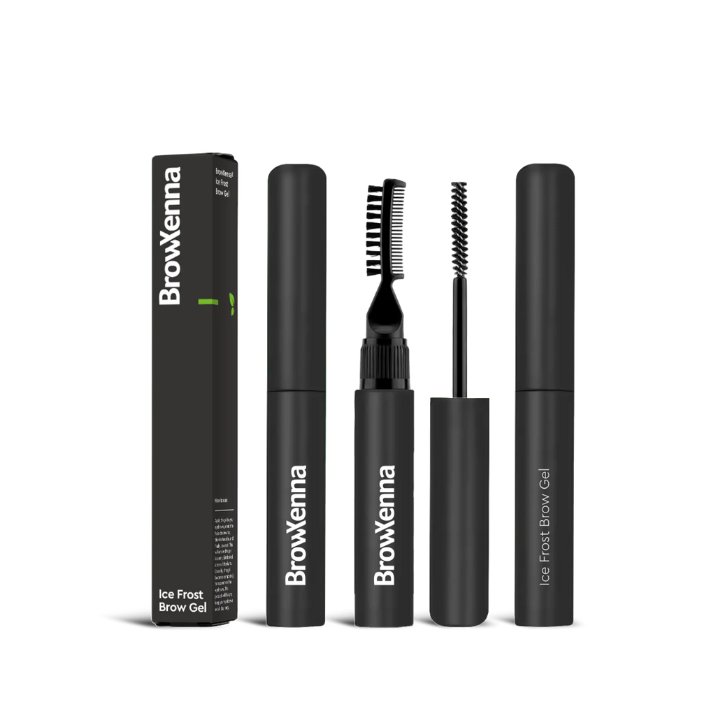 Ice Frost Brow Gel BrowXenna-gel transparente fijador con efecto cristalizador y brillo natural para cejas definidas y suaves.