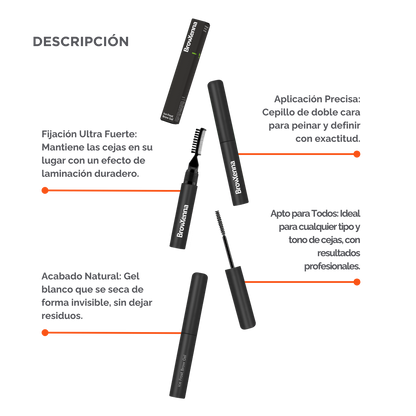 Ice Frost Brow Gel BrowXenna-gel transparente fijador con efecto cristalizador y brillo natural para cejas definidas y suaves.