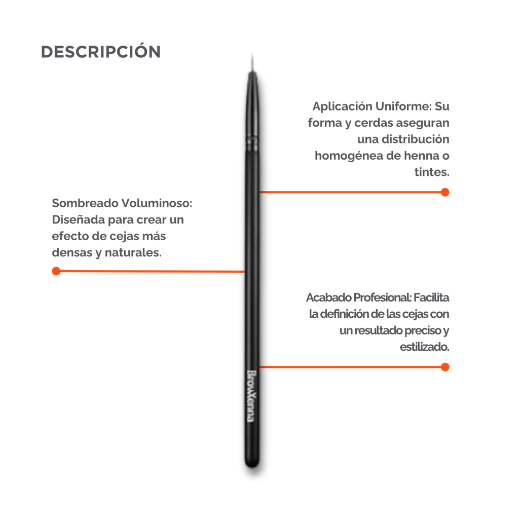 Eyebrow Brush #11 Stroke BrowXenna® 
cerdas ultra finas y mango ergonómico diseñados para aplicación precisa de henna y maquillaje en cejas para técnicos de belleza exigentes.