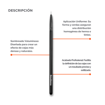 Eyebrow Brush #11 Stroke BrowXenna® 
cerdas ultra finas y mango ergonómico diseñados para aplicación precisa de henna y maquillaje en cejas para técnicos de belleza exigentes.