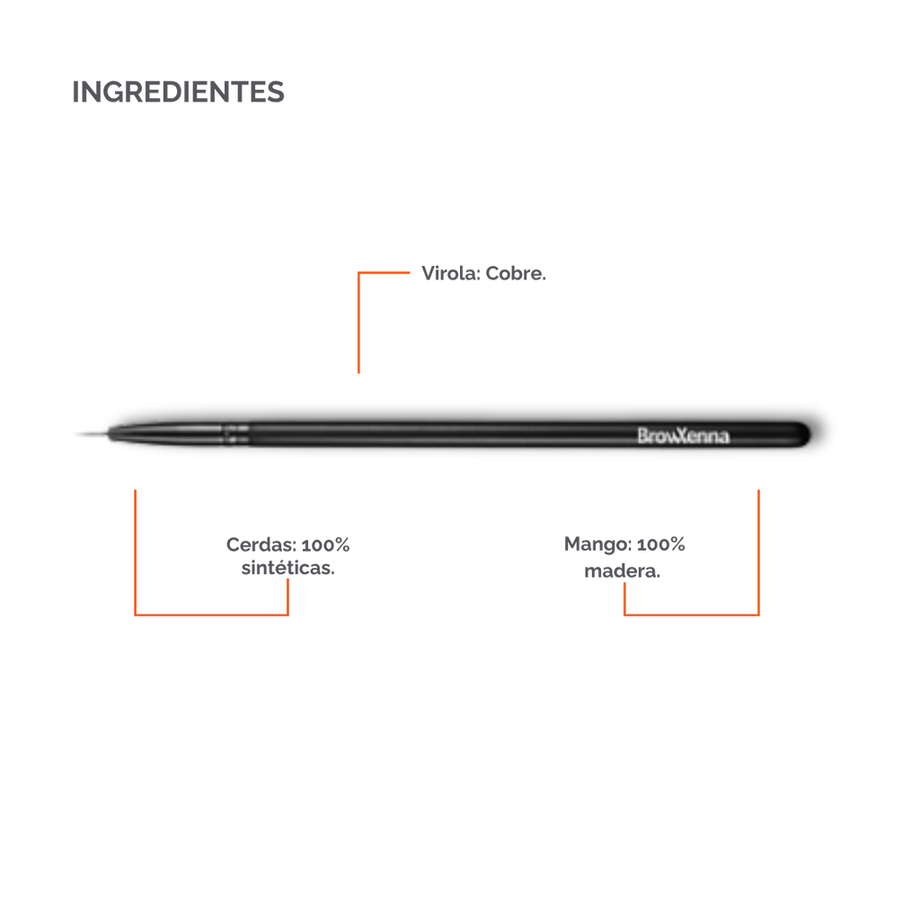 Eyebrow Brush #11 Stroke BrowXenna® 
cerdas ultra finas y mango ergonómico diseñados para aplicación precisa de henna y maquillaje en cejas para técnicos de belleza exigentes.