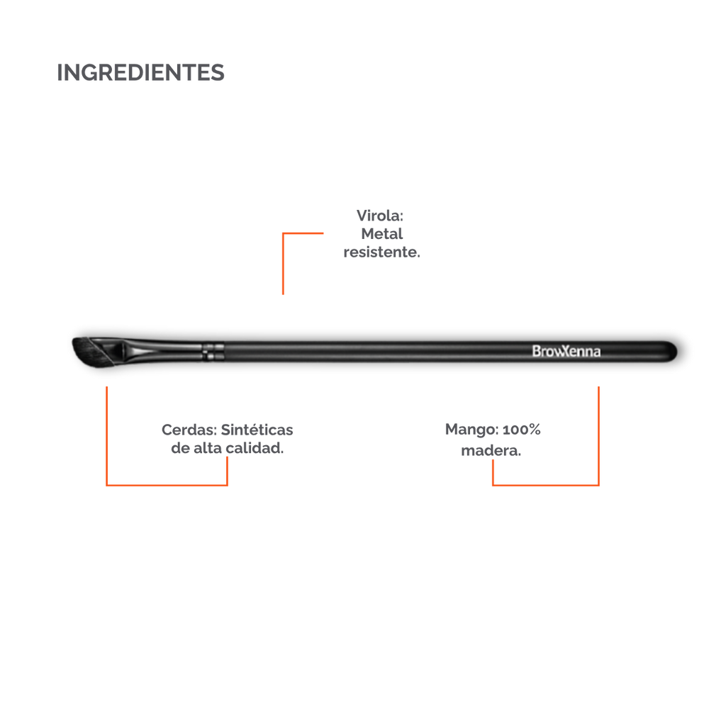 Eyebrow brush #9 "Saber" BrowXenna® 
cerdas ultra finas y mango ergonómico diseñados para aplicación precisa de henna y maquillaje en cejas para técnicos de belleza exigentes.