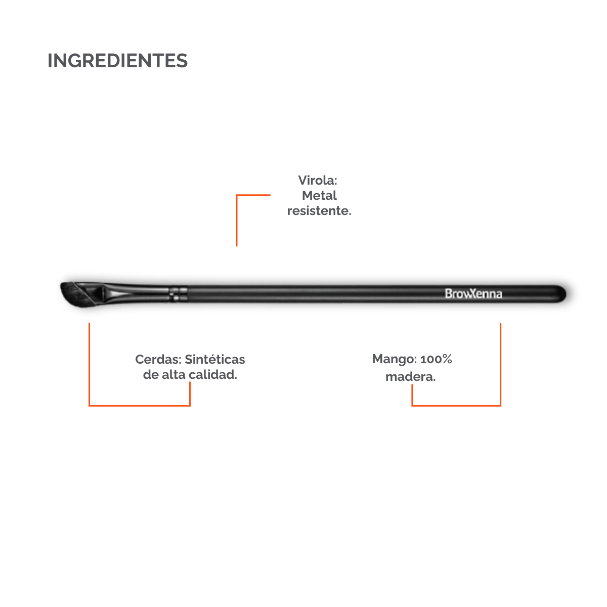 Eyebrow brush #9 "Saber" BrowXenna® 
cerdas ultra finas y mango ergonómico diseñados para aplicación precisa de henna y maquillaje en cejas para técnicos de belleza exigentes.