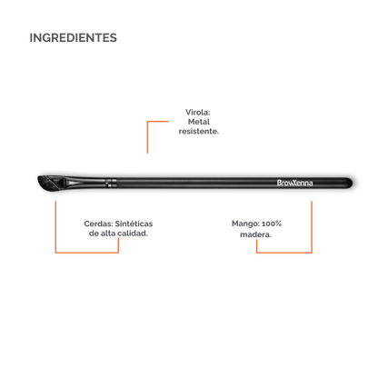 Eyebrow brush #9 "Saber" BrowXenna® 
cerdas ultra finas y mango ergonómico diseñados para aplicación precisa de henna y maquillaje en cejas para técnicos de belleza exigentes.