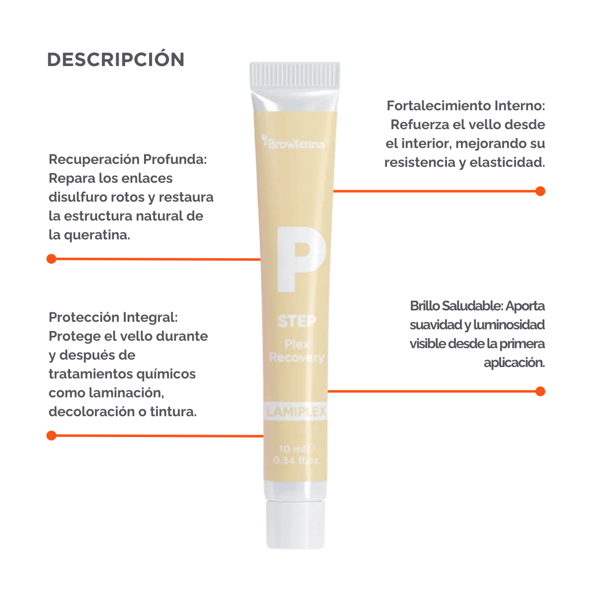 BrowXenna Plex Bond Recovery – suero regenerador profesional que restaura enlaces capilares y protege el vello durante y después de tratamientos químicos para cejas y pestañas.