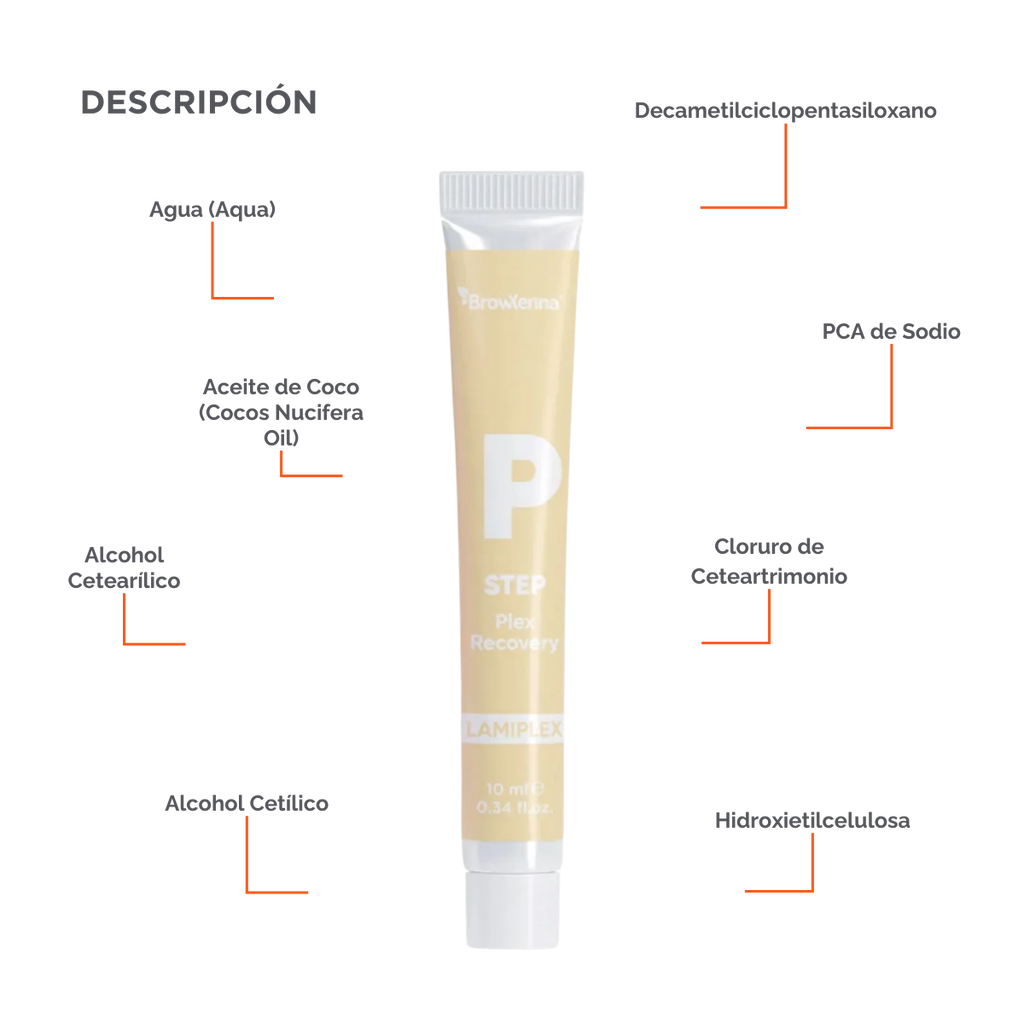 BrowXenna Plex Bond Recovery – suero regenerador profesional que restaura enlaces capilares y protege el vello durante y después de tratamientos químicos para cejas y pestañas.