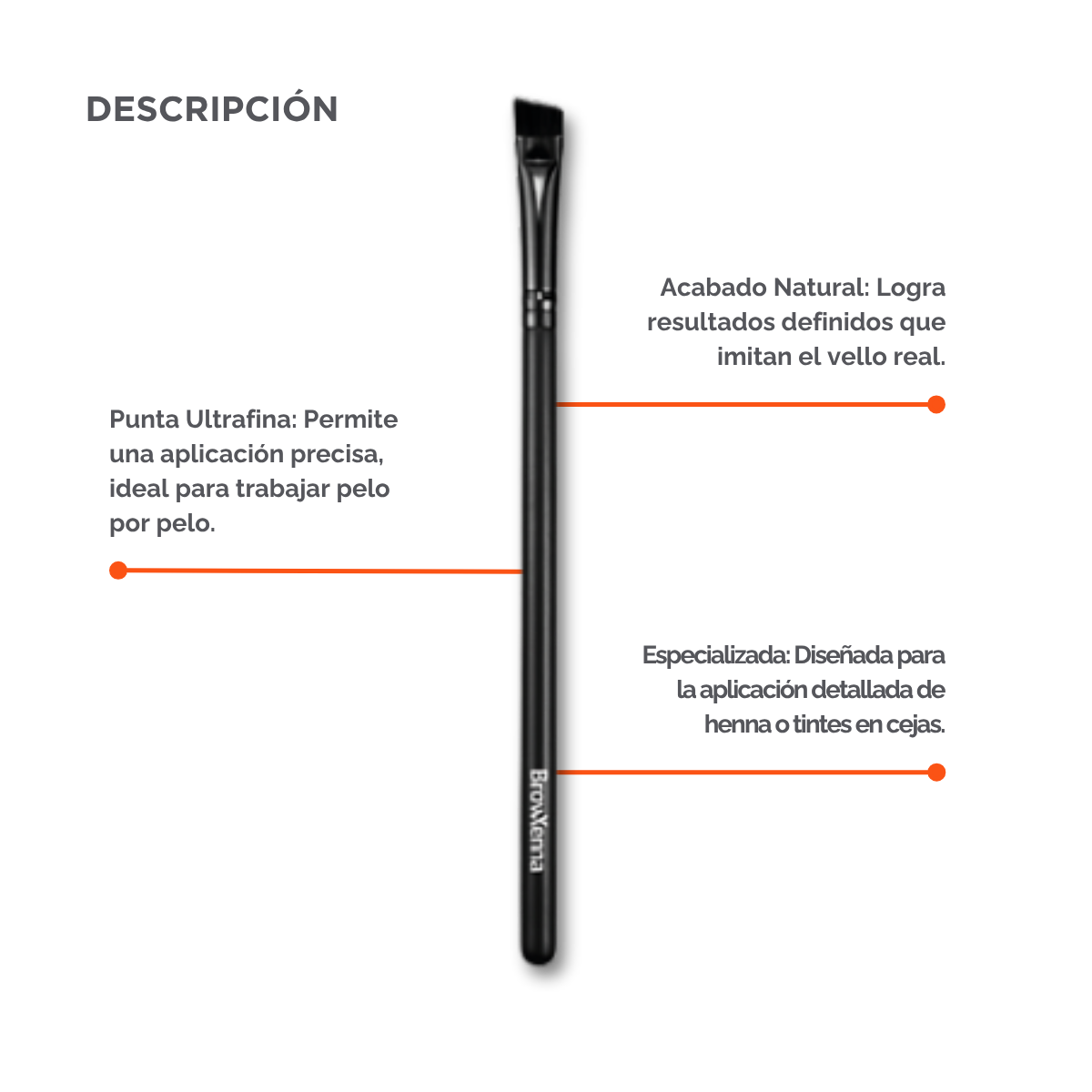Ultrafine Eyebrow Brush #10 BrowXenna® 
cerdas ultra finas y mango ergonómico diseñados para aplicación precisa de henna y maquillaje en cejas para técnicos de belleza exigentes.