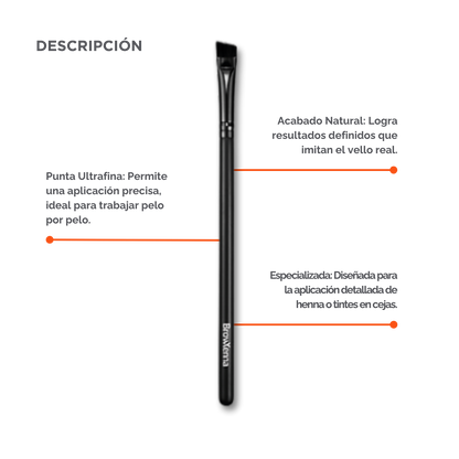 Ultrafine Eyebrow Brush #10 BrowXenna® 
cerdas ultra finas y mango ergonómico diseñados para aplicación precisa de henna y maquillaje en cejas para técnicos de belleza exigentes.