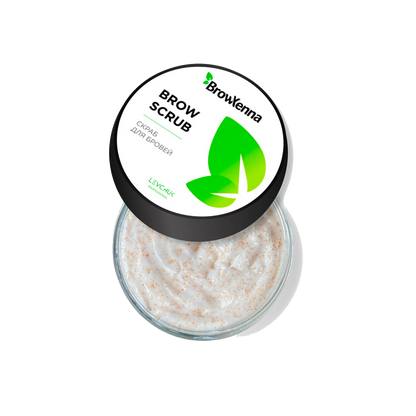 BrowXenna Enzyme Brow Scrub exfoliante profesional cejas limpieza suave pre‑tinte henna salon beauty 50 g envase