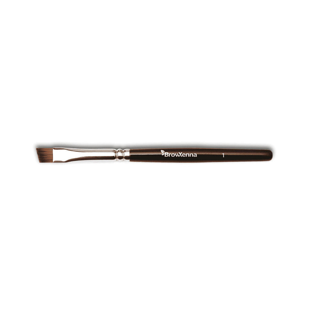 Brush superfine #1, BrowXenna® cerdas ultra finas y mango ergonómico diseñados para aplicación precisa de henna y maquillaje en cejas para técnicos de belleza exigentes.