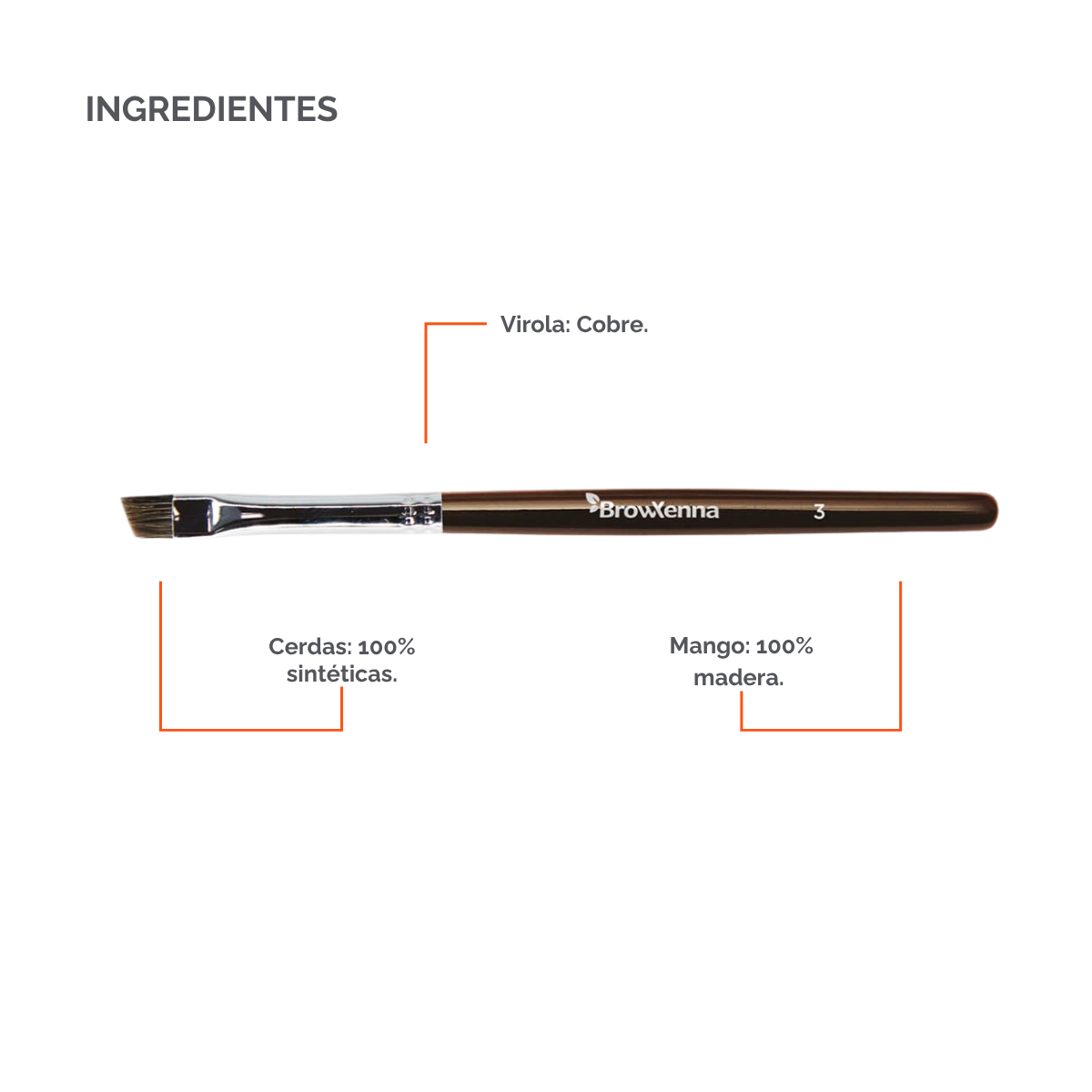 Brush superfine #3, BrowXenna® cerdas ultra finas y mango ergonómico diseñados para aplicación precisa de henna y maquillaje en cejas para técnicos de belleza exigentes.