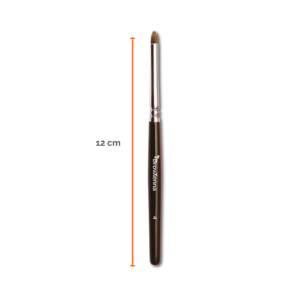 Brush superfine #4, BrowXenna® cerdas ultra finas y mango ergonómico diseñados para aplicación precisa de henna y maquillaje en cejas para técnicos de belleza exigentes.