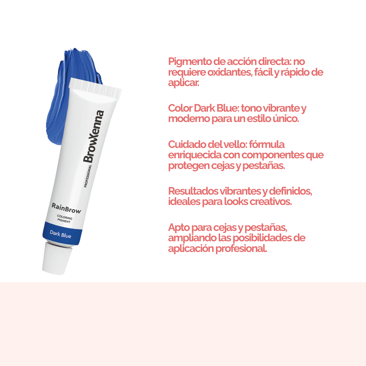 Frasco de 30 ml de Pigmento Directo BrowXenna RainBrow para cejas – fórmula sin oxidante, con textura cremosa y tonos vibrantes para tintado preciso.