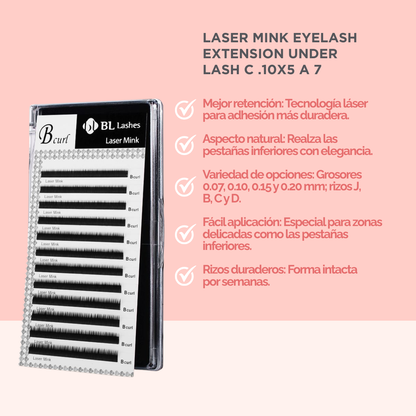 Extension de Pestañas Inferiores Curvatura C BL Lashes®