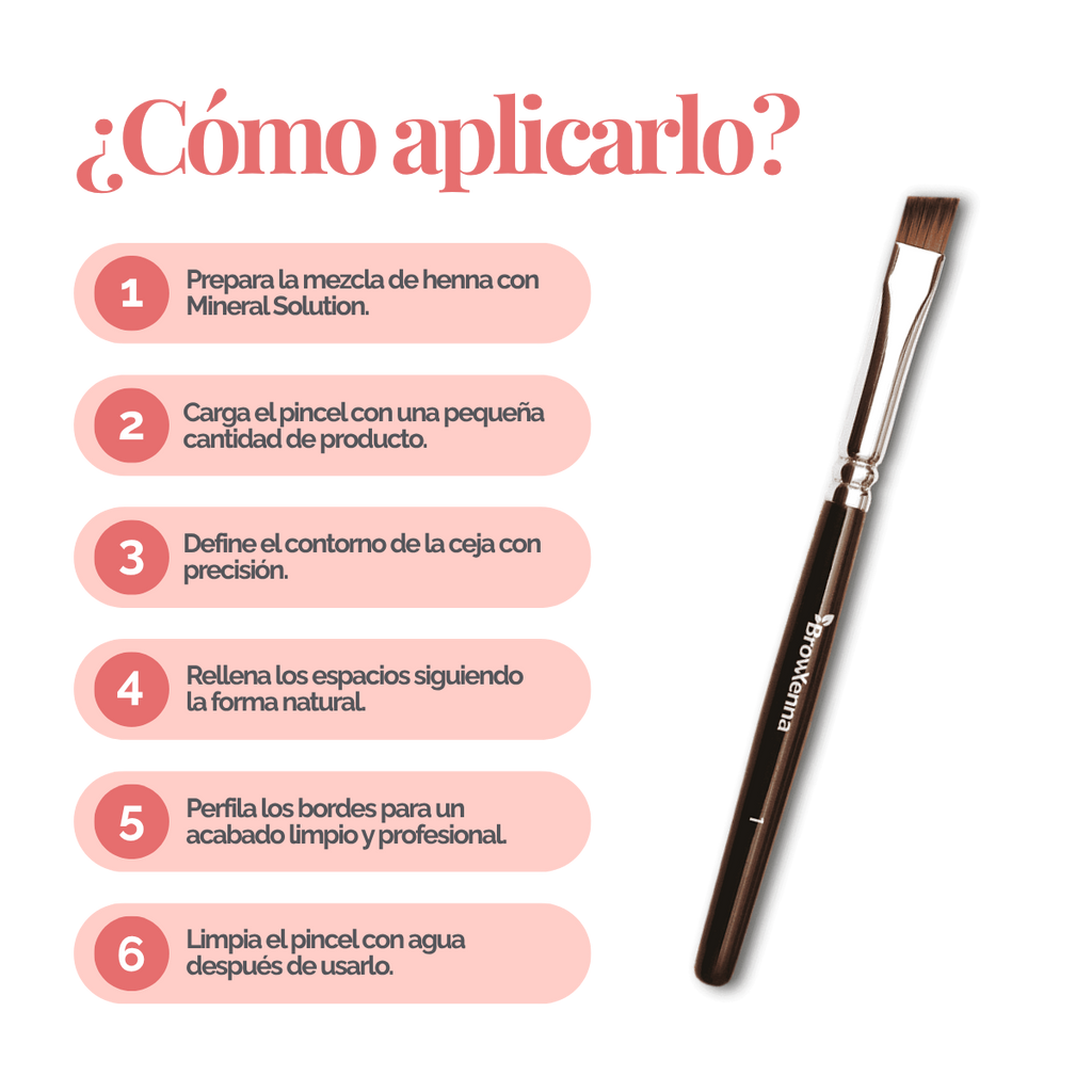 Brush superfine #1, BrowXenna® cerdas ultra finas y mango ergonómico diseñados para aplicación precisa de henna y maquillaje en cejas para técnicos de belleza exigentes.