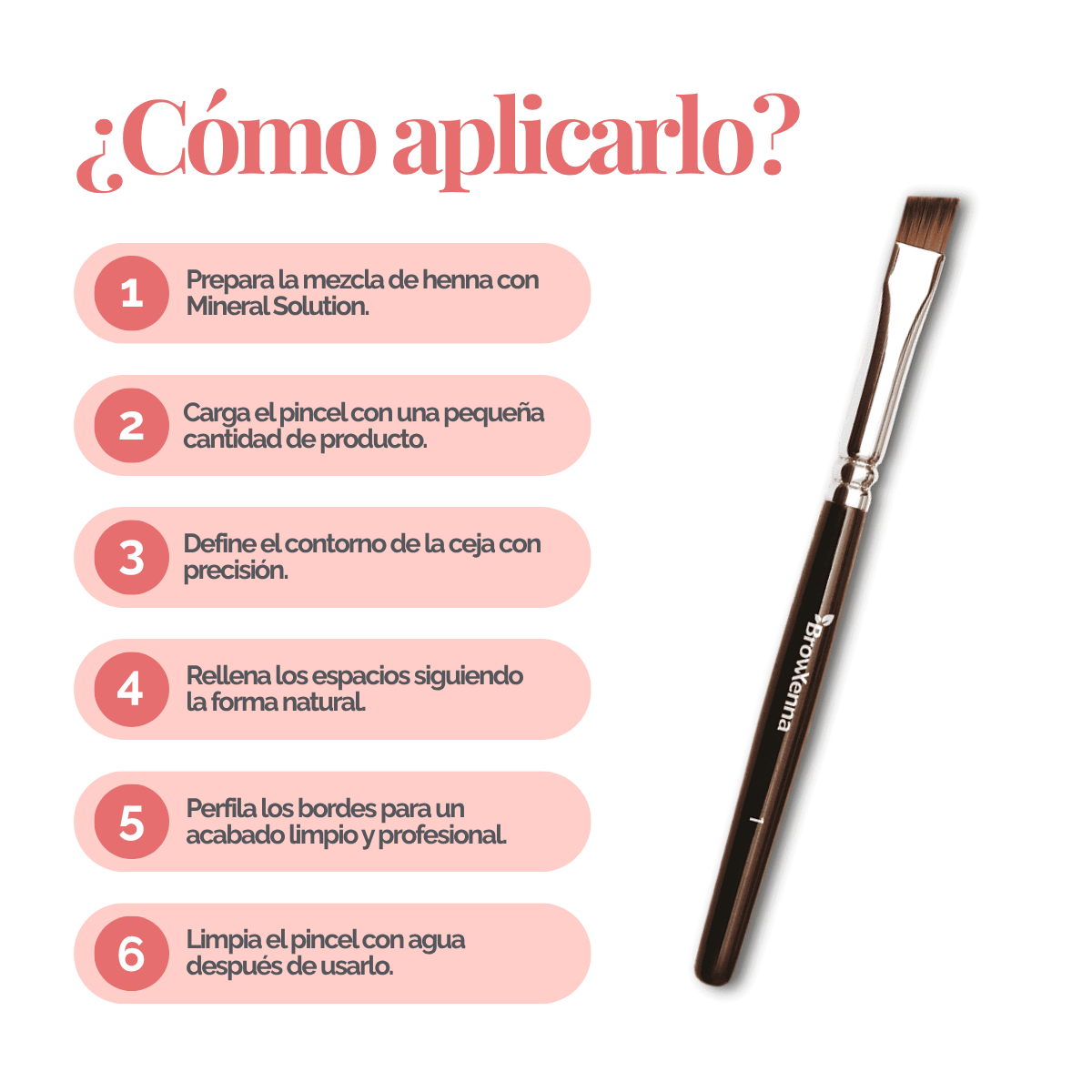 Brush superfine #1, BrowXenna® cerdas ultra finas y mango ergonómico diseñados para aplicación precisa de henna y maquillaje en cejas para técnicos de belleza exigentes.