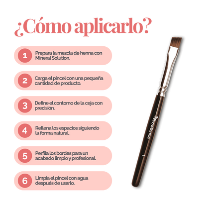 Brush superfine #1, BrowXenna® cerdas ultra finas y mango ergonómico diseñados para aplicación precisa de henna y maquillaje en cejas para técnicos de belleza exigentes.