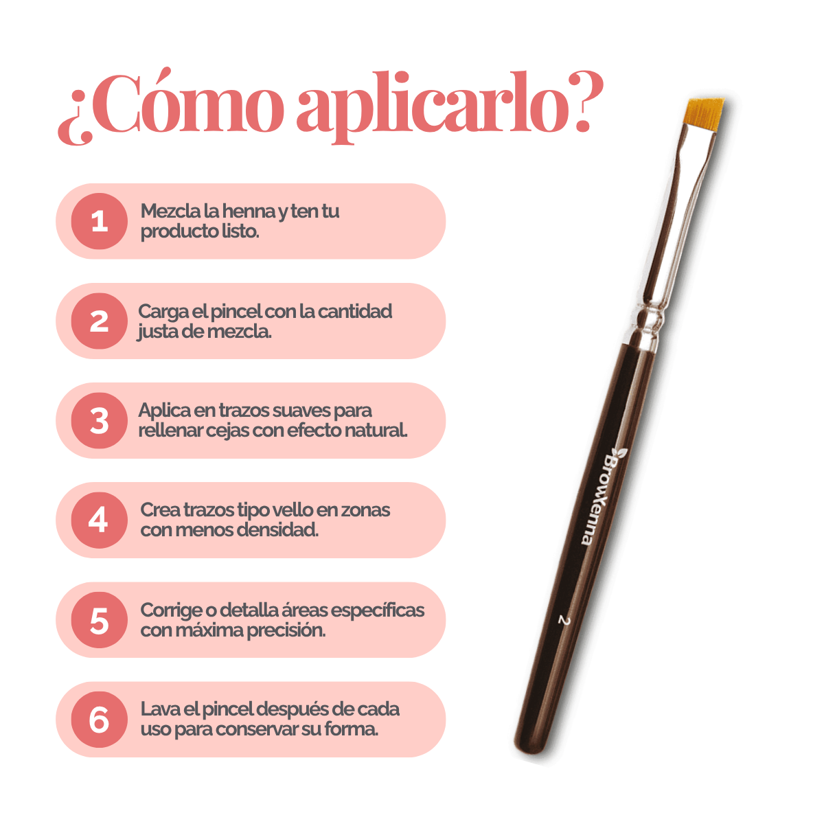 Brush superfine #2, BrowXenna® cerdas ultra finas y mango ergonómico diseñados para aplicación precisa de henna y maquillaje en cejas para técnicos de belleza exigentes.