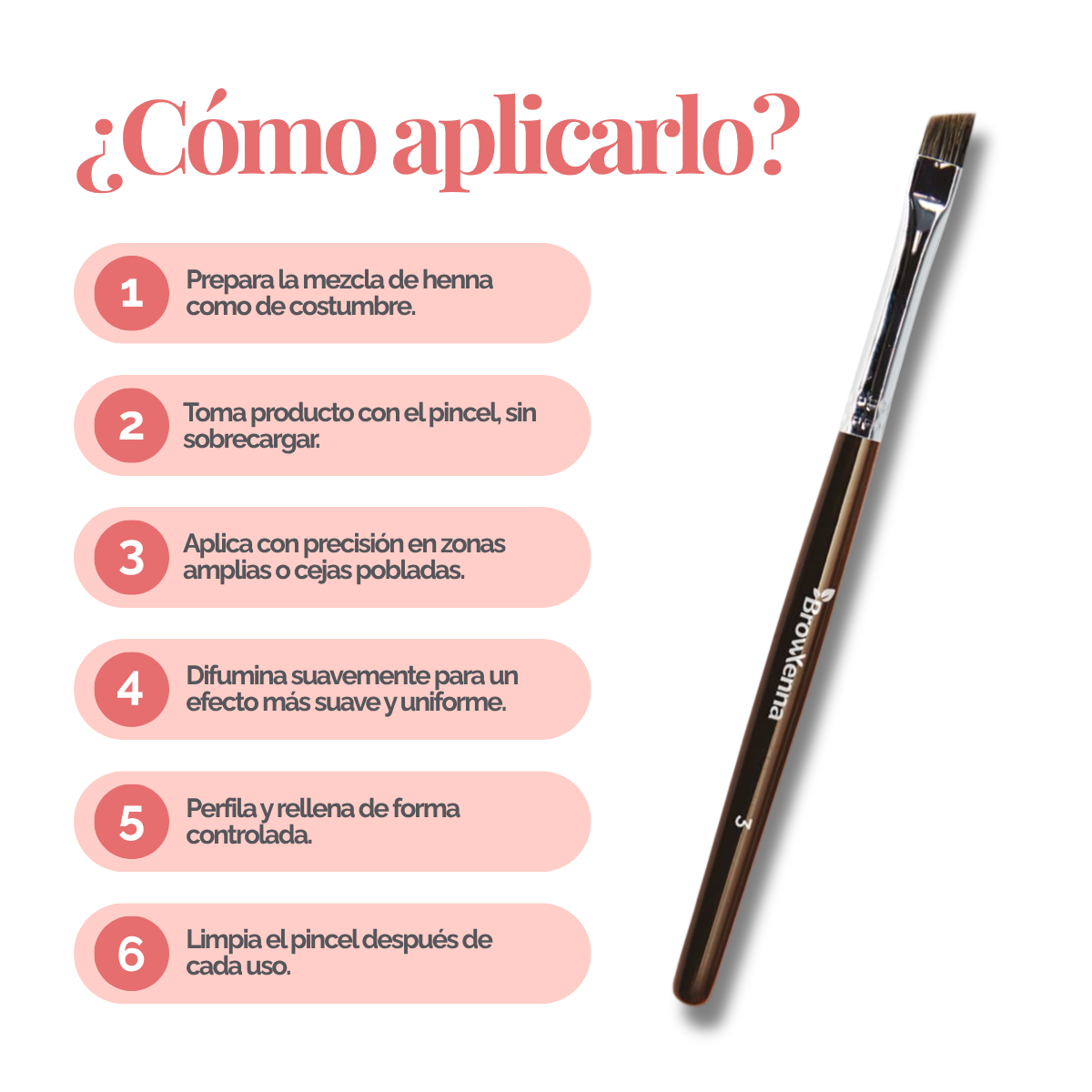 Brush superfine #3, BrowXenna® cerdas ultra finas y mango ergonómico diseñados para aplicación precisa de henna y maquillaje en cejas para técnicos de belleza exigentes.