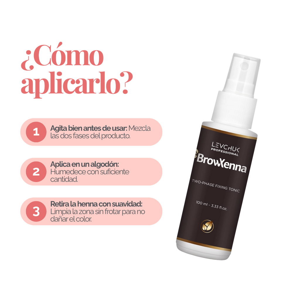 Two Phase Tonic BrowXenna 100 ml-solución bifásica profesional para eliminar henna y tintes de cejas de forma efectiva, suave e hidratante, ideal para preparaciones y correcciones en cabina.