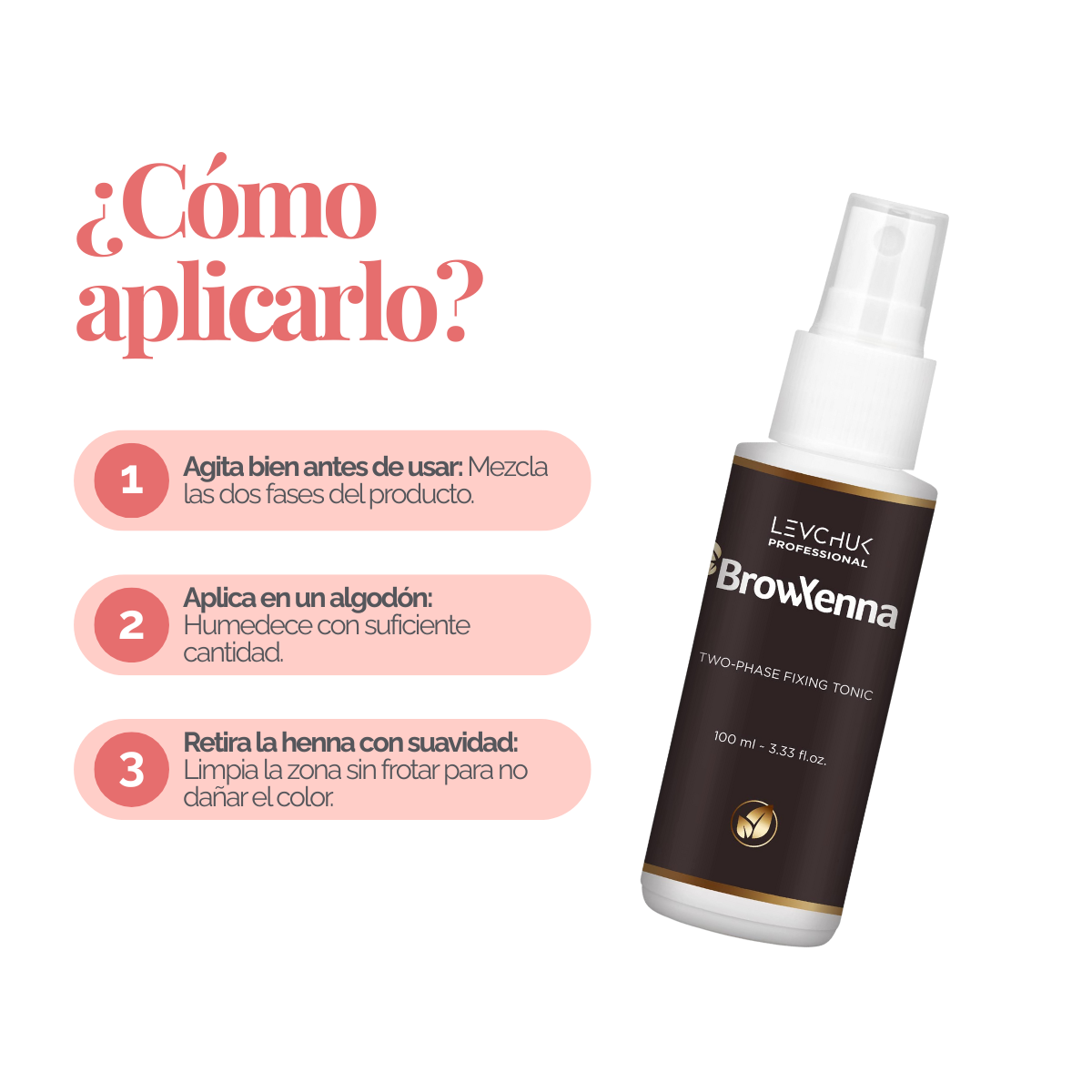 Two Phase Tonic BrowXenna 100 ml-solución bifásica profesional para eliminar henna y tintes de cejas de forma efectiva, suave e hidratante, ideal para preparaciones y correcciones en cabina.
