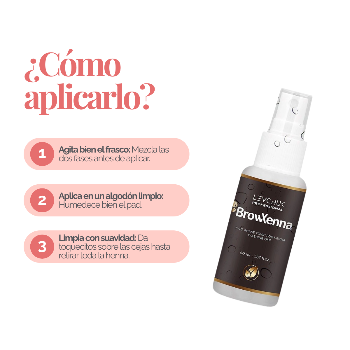 Two Phase Tonic BrowXenna 50 ml-solución bifásica profesional para eliminar henna y tintes de cejas de forma efectiva, suave e hidratante, ideal para preparaciones y correcciones en cabina.