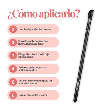 Eyebrow brush #9 "Saber" BrowXenna® 
cerdas ultra finas y mango ergonómico diseñados para aplicación precisa de henna y maquillaje en cejas para técnicos de belleza exigentes.