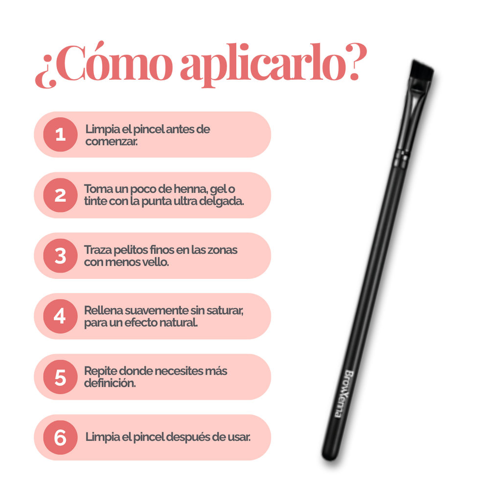Ultrafine Eyebrow Brush #10 BrowXenna® 
cerdas ultra finas y mango ergonómico diseñados para aplicación precisa de henna y maquillaje en cejas para técnicos de belleza exigentes.